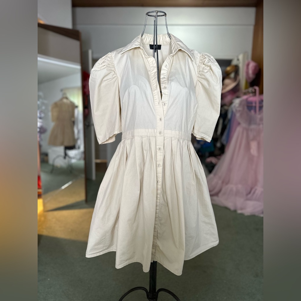 En saison baby doll dress with puff sleeves originally $150